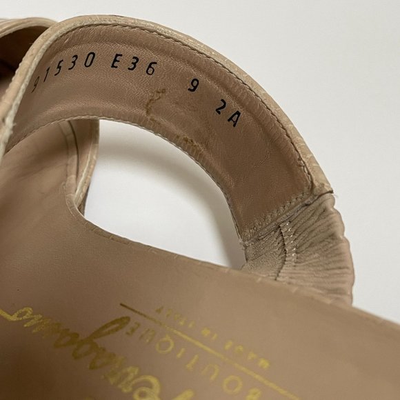 Salvatore Ferragamo Cream and Tan Sandals with H-Style Straps - Picture 10 of 15